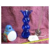 L TO R: ORNAMENT, COBALT BLUE & GREEN BUBBLES...