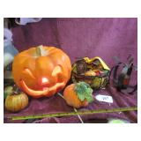 BOX LOT: ELECTRIC PUMPKIN, POTPOURRI HOLDER,...