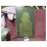 BRASS RUBBING OF SHAKESPEARE - FRAMED 10.25"W X...