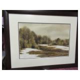 FRAMED WINTER WOODED SCENE BY KATHY GLASNAPP -...
