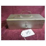 VTG SMALL METAL HOMEMADE STORAGE BOX - HEAVY -...