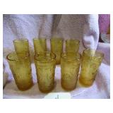 (8) TIARA BROCKWAY CONCORD DAISY SANDWICH AMBER...
