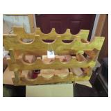 WOOD 12-BOTTLE WINE RACK - 23"W X 11"D X 14.5"H