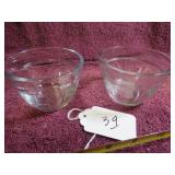 (2) PAMPERED CHEF 1-CUP GLASS PREP BOWLS