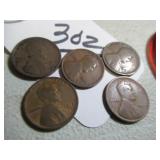WHEAT-BACK PENNIES: 1914, 1919, 1913, 1917,...