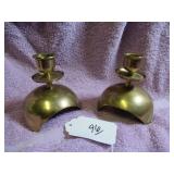 BRASS CANDLE HOLDERS - SIGNED - MADE IN SOUTH...