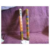 (2) PERUVIAN(?) CANDLES - 12"H