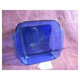 COBALT BLUE GLASS PYREX CASSEROLE DISH - 2QT -...