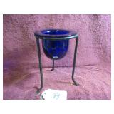 VTG COBALT BLUE HAND-BLOWN GLASS BOWL OR VOTIVE...