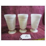 (3) VTG ANCHOR HOCKING GOBLETS - MILK GLASS -...