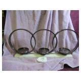 3-CANDLE PILLAR CANDLE HOLDERS - MARBLE BASE -...