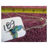 CRYSTAL HUMMINGBIRD NECKLACE - 10"L