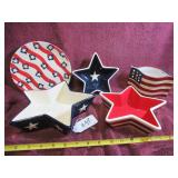 5-PIECE STARS & STRIPES - CERAMIC SERVING ITEMS