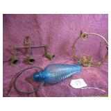 BOX LOT: METAL WIND CHIME, COPPER VOTIVE CANDLE...