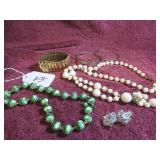 BOX LOT: BEADED TEXTURED WIRE-NECKLACE, STRETCH...