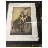 "BOY ON BRONCO" - FRAMED PRINT - 20"W X 26"H