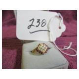 18-KARAT HE RING W/ CITRINE GLASS STONES