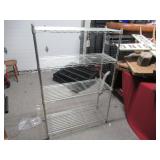 4-TIER CHROME METAL SHELVING - 54"H X 36"W X 15"D