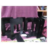 (8) MID-CENTURY METAL BOOKENDS W/ SKID STOP...