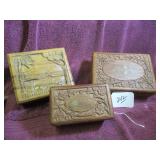 HAWAII & INDIA CARVED WOOD TRINKET BOXES