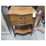 VTG NIGHTSTAND - 2-DRAWERS - BRASS PULLS - 28"H...