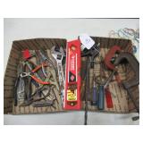 BOX LOT: CINCINNATI 3" CLAMP, VISE GRIPS, SCREW...