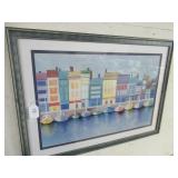 "HARBOR IN HARMONY" PRINT - IN FRAME: 36.5"W X...