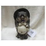 VTG JAPANESE CERAMIC TANUKI STATUE - 7"H - GC
