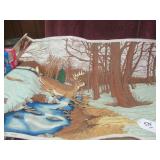 HEADING FOR COVER - WHITETAIL ON FABRIC - 20" X...
