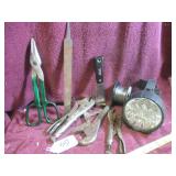 BOX LOT:  DIAMONALLOY SNIPS, 3 VISE GRIPS, FILE