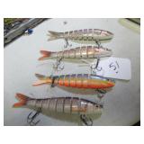 (4) MULTI-JOINTED BAITS - 3-D EYES