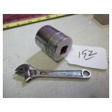 BLUE POINT 4" ADJUSTABLE WRENCH + SNAP-ON...