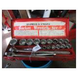 21-PIECE 3/4" DRIVE SAE SOCKET SET - MISSING...