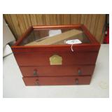 HO-SCALE WOOD GLASS TOP W/ 2-DRAWERS FOR...