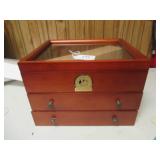 HO-SCALE WOOD GLASS TOP W/ 2-DRAWERS FOR...