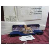 HO-SCALE MOONLIGHT RUN SCULPTURED WOLF FLATBED CAR