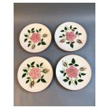 Stangl Pottery Wild Rose Plates Lot of 4 Trenton