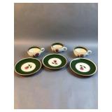 (3) sets of Stangl Pottery Thistle Cups & Saucers