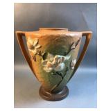 Roseville Pottery Magnolia patter handled vase