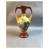 Antique Nippon Hand Painted Porcelain Vase Double