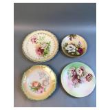 Vintage Floral China Plates (4) Pope Gosser, Hand