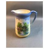 Hand Painted Scenic Cream Pitcher ï¿½ Cottage Lake