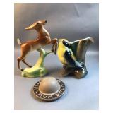 (3) pieces pottery / ceramic unmarked both