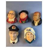 Bossons England Character Head Wall Plaques Lot