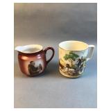 (2) English & German Porcelain Mug Lot Bygone