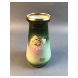 Antique Bohemian Porcelain Vase Raised Enamel
