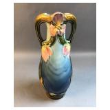 Roseville Pottery art pottery handled vase, early