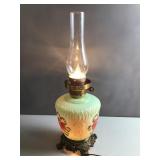 Vintage Electrified Oil Style Lamp ï¿½ Hand Painted