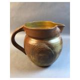 Handcrafted signed  studio pottery pitcher 6 1/2