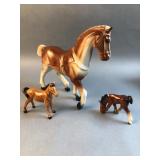 Vintage Ceramic Horse & Foal Figurines Lot of 3